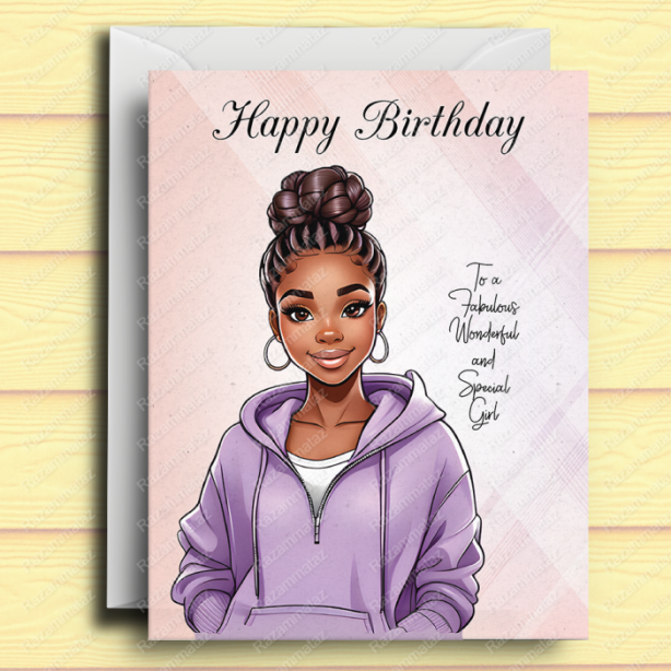 Black Girl Birthday Card U